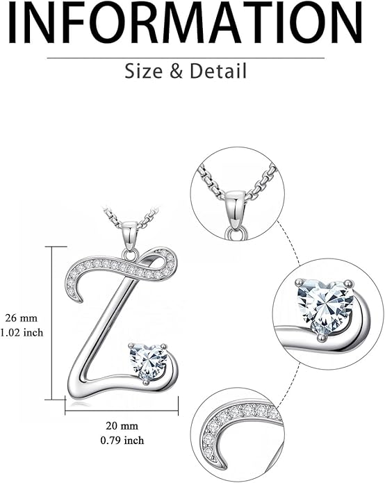 Valentines Day Gifts for Women Alphabet A to Z Initial Birthstone Pendant Necklaces for Women - 18k White Gold Plated Personalized Name Jewelry Valentine Mothers Day Birthday Gifts for Women Her Girlfriend
