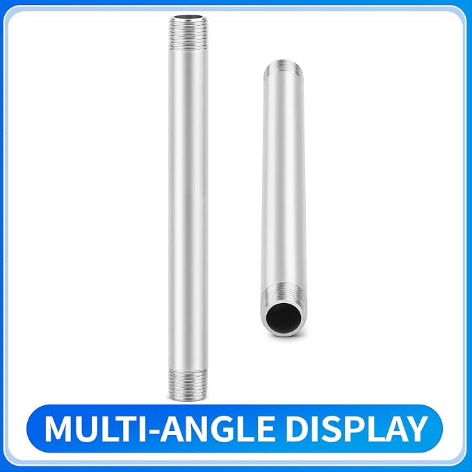 ChillWaves 304 Stainless Steel Pipe Fitting, Nipple Cast Pipe 1-1/2" NPT Male x - Image 3