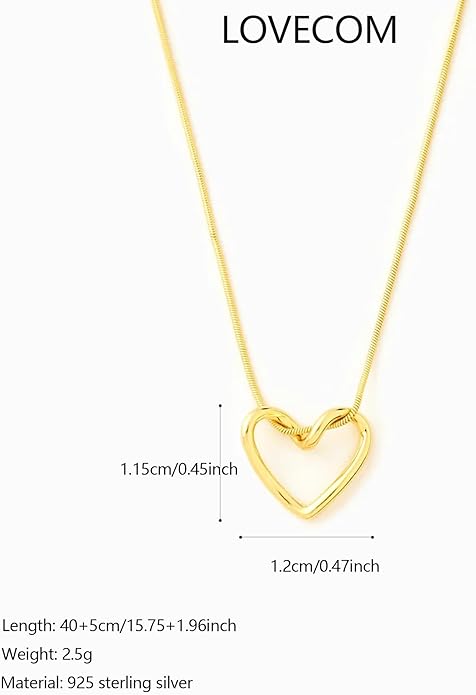 LOVECOM Valentines Gifts S925 Sterling Silver Heart Necklace for Women Dainty 14k Gold Plated CZ Infinity Double Cross Star Pendant Choker Necklaces Trendy Bead Chain Jewelry Gifts for Mom Daughter