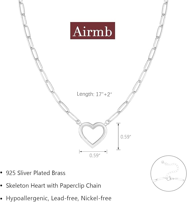 Cute Heart Necklace for Women Gold/Silver Plated Heart Pendant Choker Necklaces Tendy Love Heart Chain Necklace Dainty Gold/Silver Necklace Jewelry Gifts for Women