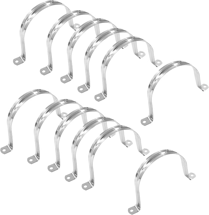Biaungdo M100 Rigid Pipe Strap, 4 Inch Stainless Steel, U Bracket Pipe Clamps - Image 2