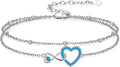 Anklet for Women 925 Sterling Silver Double Infinity Ankle Bracelet Waterproof Summer Jewelry Anniversary Birthday Gifts for Her