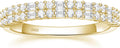 EAMTI 925 Sterling Silver Wedding Bands for Women Baguette Round Cubic Zirconia Stackable Promise Rings for Her Size 4-10