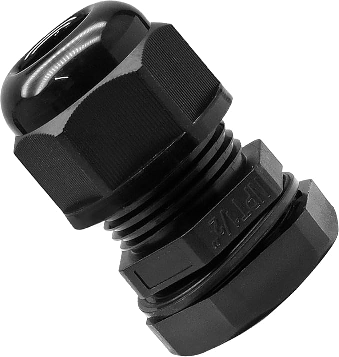 12 Pcs 1/2" NPT Nylon Cable Glands, Rubber Gasket Seal - Image 4