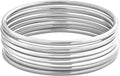 Edforce Stainless Steel Glossy Thin Round Bangle Bracelet Set for Women, Set of 7