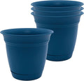 The HC Companies Eclipse Round Planter Pot, 8 Inch, Attached Saucer, Drainage by TheHCCompanies