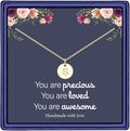Hidepoo Valentines Gifts for Kids Teen Girls Women - 14K Gold Plated/Rose Gold Plated/S925 Sterling Silver Disc Initial Necklaces for Girls Jewelry Birthday Valentines Gifts for Kids Girl Teens Women