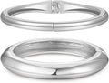 2pcs Gold Bangle Bracelets for Women, Trendy Hinged Cuff Open Wide Chunky Gold Bracelet Stack Arm Cuff Jewelry for Women