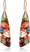 Natural Stone Earrings for Women Boho Triangles Dangle Drop Earrings