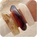 ALEXTINA 3Pcs Acrylic Resin Bangles for Women, Wide Resin Bracelets Chunky Cuff Bracelets Set Stackable Bracelets, Summer Vacation Jewelry Gift for Women