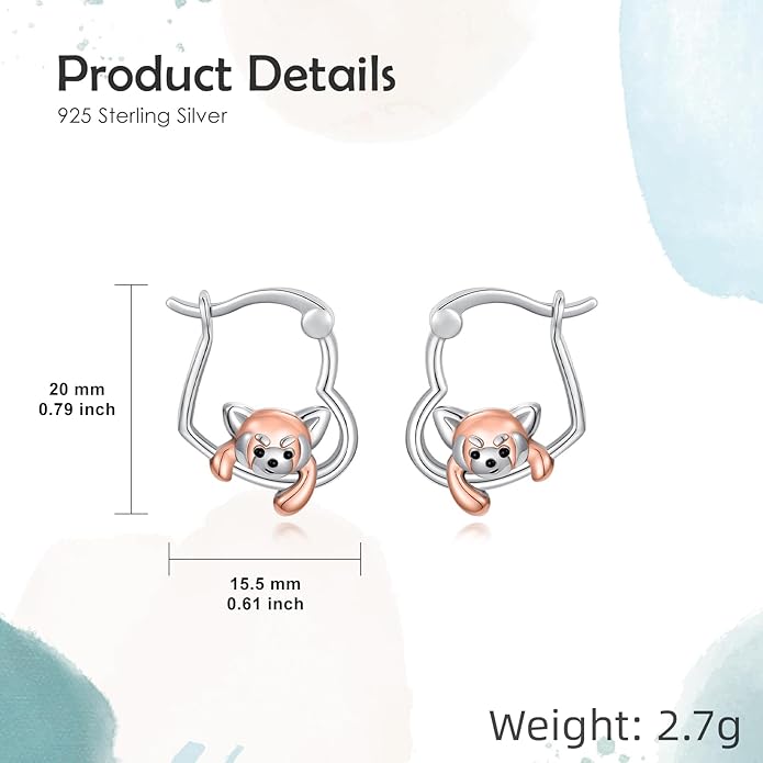 Hypoallergenic Earrings Rabbit Tiger Teddy Koala Puppy Panther Peacock Earrings Sterling Silver Animal Hug Hoop Earrings Jewelry Mothers Day Graduation Birthday Gifts for Women