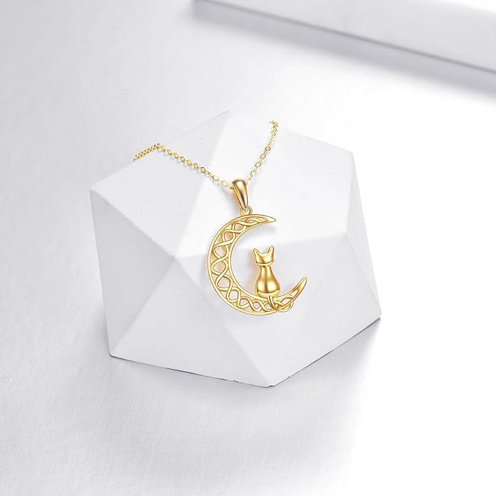 KECHO 14K Gold Animal Pendant Necklace - Dainty Zodiac & Pet Inspired Charm Necklace for Women - 16+1+1"