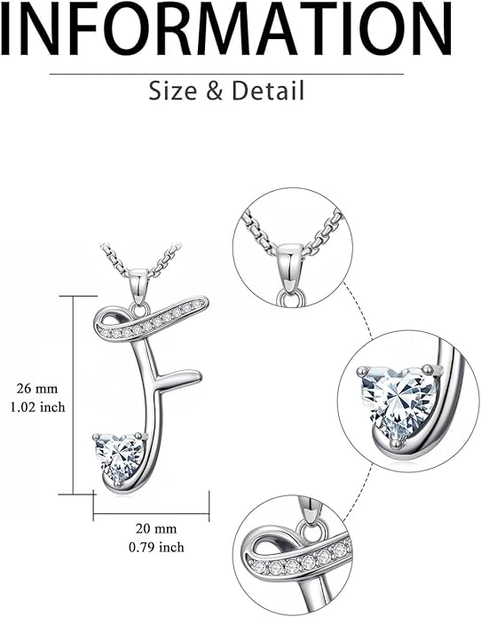 Valentines Day Gifts for Women Alphabet A to Z Initial Birthstone Pendant Necklaces for Women - 18k White Gold Plated Personalized Name Jewelry Valentine Mothers Day Birthday Gifts for Women Her Girlfriend