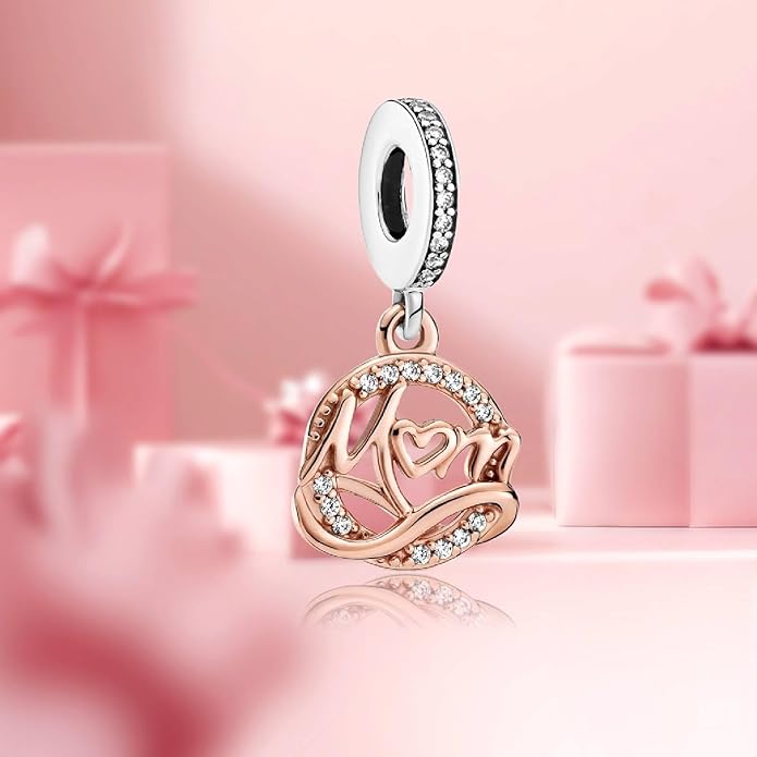 Family Mom Heart Charms 925 Sterling Silver Bead for Bracelets and Necklaces For Women Jewelry Present