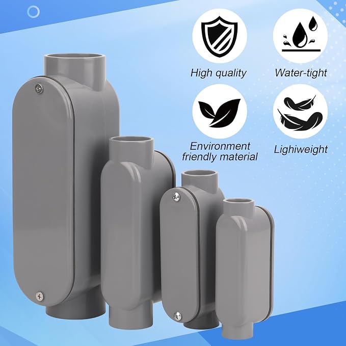 4Pack 1/2 Inch Rigid PVC Conduit Body Type C 0.50IN PVC Conduit Bodies C Type - Image 5