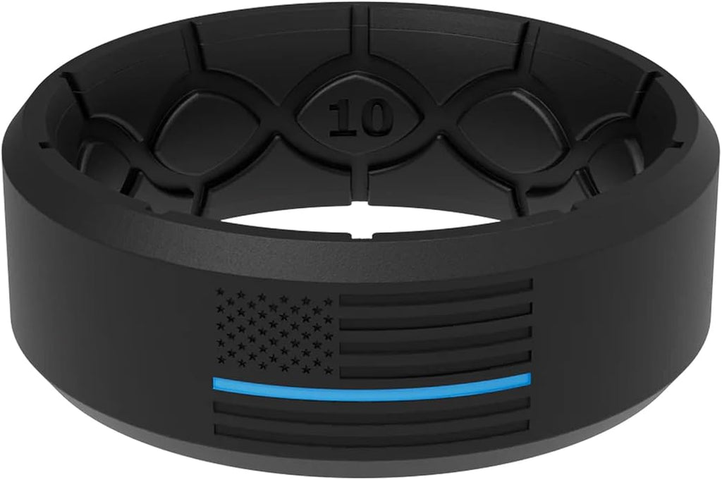 Groove Life Edge Silicone Ring - Breathable Rubber Wedding Rings for Men, Unique Design, Comfort Fit Ring