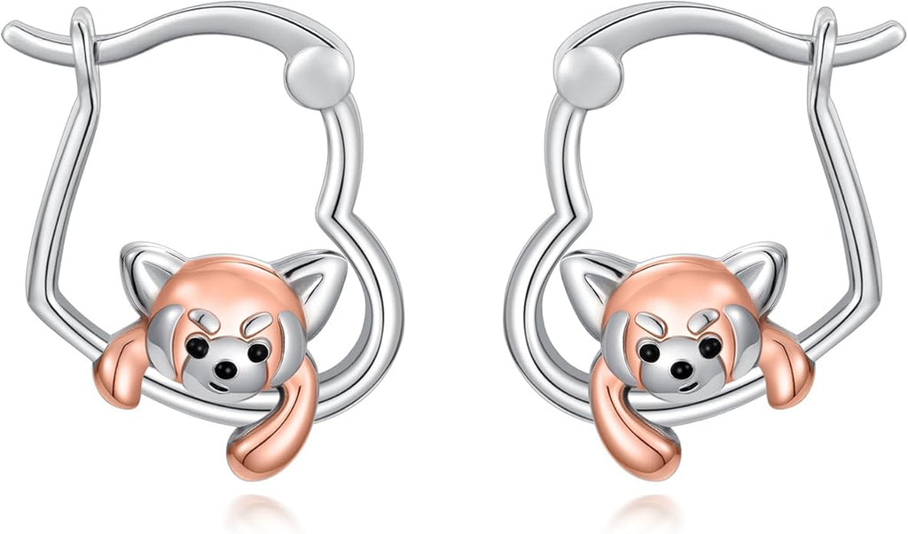 Hypoallergenic Earrings Rabbit Tiger Teddy Koala Puppy Panther Peacock Earrings Sterling Silver Animal Hug Hoop Earrings Jewelry Mothers Day Graduation Birthday Gifts for Women
