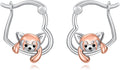 Hypoallergenic Earrings Rabbit Tiger Teddy Koala Puppy Panther Peacock Earrings Sterling Silver Animal Hug Hoop Earrings Jewelry Mothers Day Graduation Birthday Gifts for Women