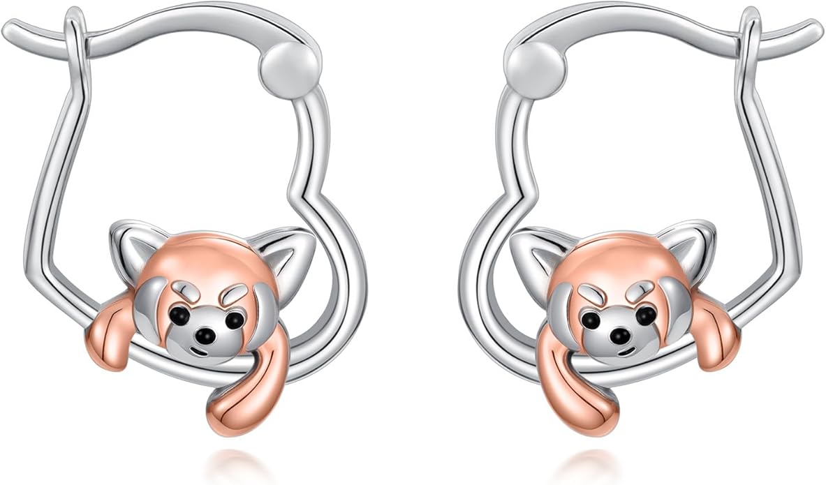 Hypoallergenic Earrings Rabbit Tiger Teddy Koala Puppy Panther Peacock Earrings Sterling Silver Animal Hug Hoop Earrings Jewelry Mothers Day Graduation Birthday Gifts for Women