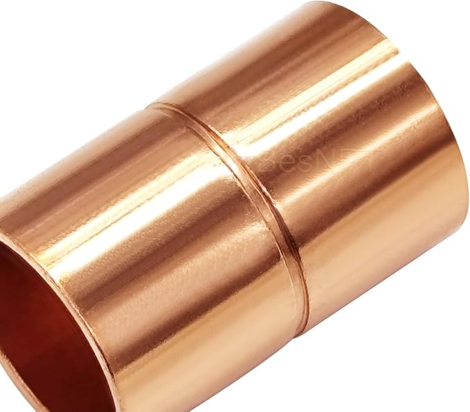 5 Pcs 5/8 Inch Straight Copper Coupling Fittings, Pipe Solder Joint | C X C - Image 6