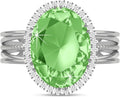 Linawe Birthstone Chunky Adjustable Rings for Women, Gold/Silver/Rose Gold Statement Rings, Imitation Diamond Fake Gemstone Crystal Cocktail Ring, Cubic Zirconia Costume Jewelry