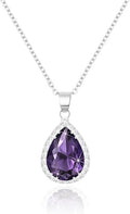Linawe Crystal Chain Necklace for Women Trendy, Imitation Diamond Pendant, Statement Cubic Zirconia Boho Jewelry Set, 14K Gold/Rose Gold/Silver Birthstone Necklace