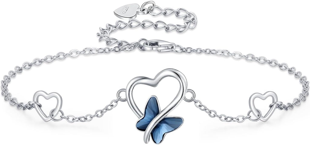 Dragonfly Bracelet 925 Sterling Silver Butterfly Bracelet Adjustable Celtic Moon Bracelet Irish Celtic Jewelry Gifts for Women