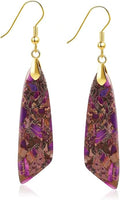 Jasper Stone Earrings for Women Trendy Dangle Earrings Fishhook Drop Earrings