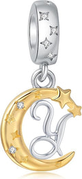 925 Sterling Silver Letter Charms fit Pandora Charms Bracelets fit Women Christmas Birthday Gift