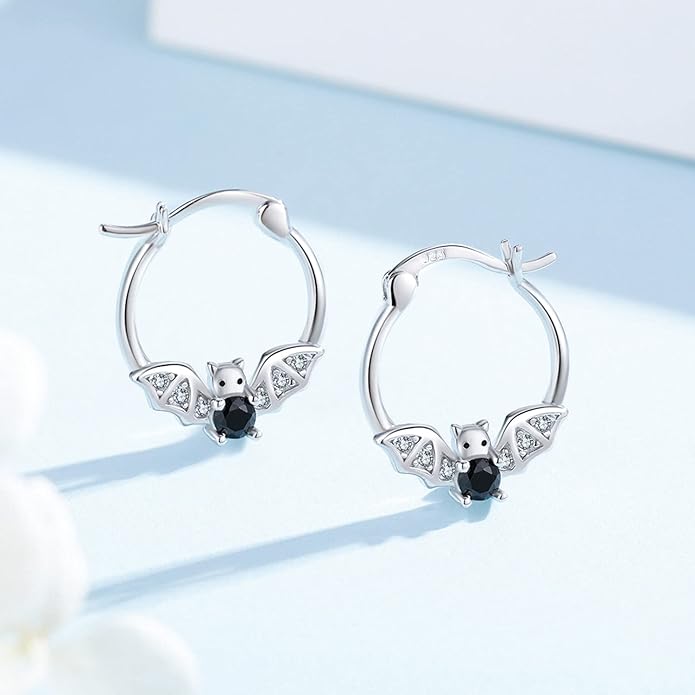 JUSTKIDSTOY Hypoallergenic Panda/Unicorn/Hummingbird/Dolphin Hoop Earrings for Women 925 Sterling Silver Animal Huggie Hoop Earrings Jewelry Gifts for Sensitive Ears