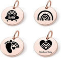SM Design Pregnancy & New Baby Charm Set – Set of 4 Meaningful Stainless Steel Charms – Great for Crafting, Making Bracelets and Necklaces - Meaningful Keepsake Charms for Expecting & New Moms