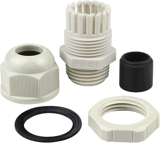 XHF 50 Pcs 1/2" IP68 Strain Relief Nylon Cord Grip Waterproof NPT Cable Glands - Image 4