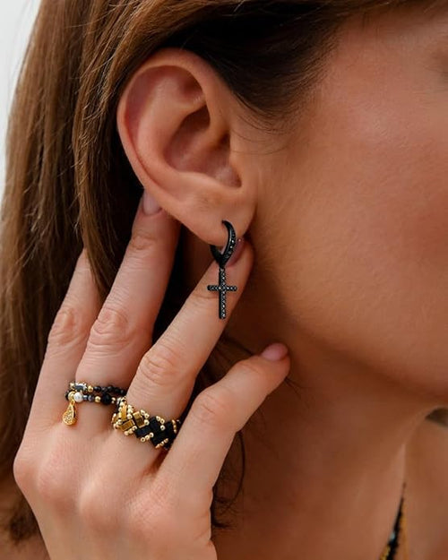 14K Gold Earring Cross Waterdrop Butterfly Heart Knot Earrings for Women Gold Silver Cross Leverback Drop Gold Silver Teardrop Hoop Dangle Earring White Gold Dangle Drop Earring