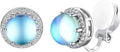 Silvora 925 Silver 8MM Cubic Zirconia Birthstone Clip On Stud Earrings Round Non Pierced Earrings For Women,Come with Box