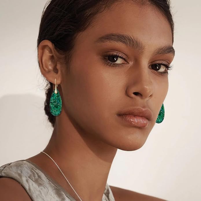 Natural Stone Earrings Waterdrop Stone Dangle Earrings for Women