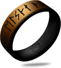 Knot Theory Viking Silicone Ring - I Love You in Rune Characters Breathable Comfort Fit - Valentine's Engagement Mens Wedding Band