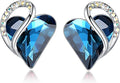 Leafael Infinity love Heart Birthstone Stud Earrings for Women, Valentine's Day Gifts for Mom, Wife, and Her, Silver Plated Birthday Jewelry
