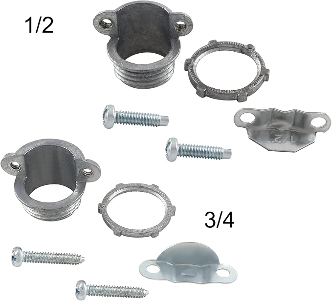 4 Pcs Clamp Cable Connectors, 1/2 Inch + 3/4 Inch - Image 3