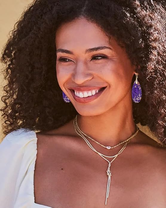 Natural Stone Earrings Waterdrop Stone Dangle Earrings for Women