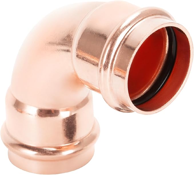 1 Pack Cherbo Copper Press Fittings 90 degree Elbow 1-1/4 inch x 1-1/4 inch | by CherboHome