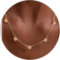 VRIUA Necklaces for Women - 14K Gold/Silver Plated Dainty Chain Necklace with Five Charms: Diamond, Bow, Snowflake, Cross, Flower, Clover, Butterfly, Heart, Star of David, and Star Trendy Jewelry