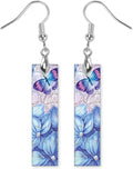 Earrings Handmade Bar Wood Earrings Light Weight Printed Image Dangle Earring Jewelry