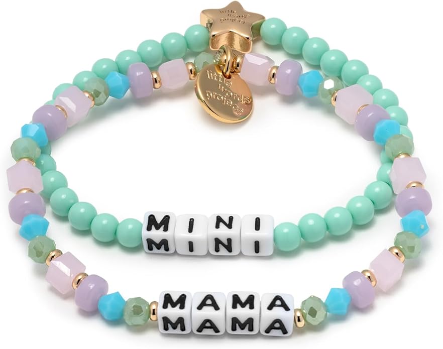 Little Words Project Mother's Day Gifts, The Original Word Bracelet, Made with Colorful Beads and Plated Brass Hardware, Handcrafted Design & Positive Message