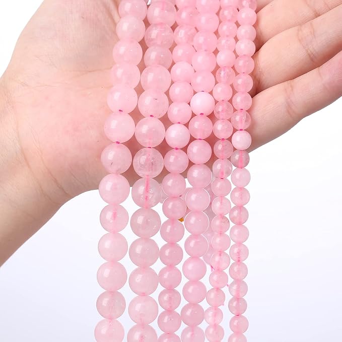 6mm Natural Rose Quartz Beads Pink Energy Crystal Round Loose Beads for Jewelry Making DIY Bracelets 15" 60pcs