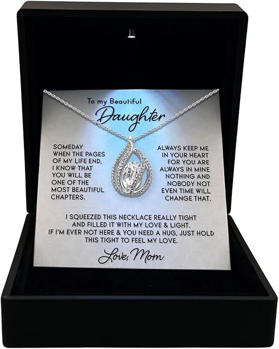 TRYNDI To My Daughter Necklace from Dad - Christmas Gifts for Daughter, Granddaughter, Daughter-In-Law, Women's Jewelry Gifts for Women Birthday, Valentine's Day, Mother's Day