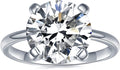 IMOLOVE Solitaire Moissanite Engagement Ring, 1CT D Color VVS1 Clarity, 925 Sterling Silver with 18K White Gold Plated, Ideal Gift for Women