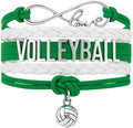 Volleyball Bracelets For Girls- Ideal Volleyball Gifts & Souvenirs. Adjustable Charm Bracelet with Moveable Letters, Infinity Symbol & Silver Volleyball Charm. Fashionable Bracelets by SportyBella.