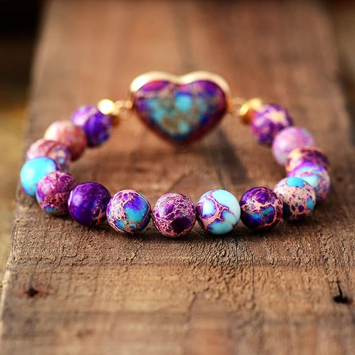 ZOSOJONA Women Wrap Bracelet Boho Natural Jasper Crystal Stone Beads Strand Bracelets