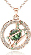 Leafael "Superstar Zodiac Constellation Pendant Necklace Made with Premium Crystal Horoscope Jewelry, Gold or Rose Gold Plated, 18"+ 2"