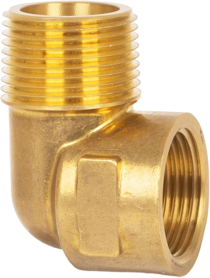 90 Degree Elbow, 3/4" NPT Male × 3/4" NPT Female Brass Pipe Fitting, Street by KAINGA
